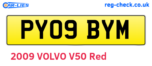 PY09BYM are the vehicle registration plates.