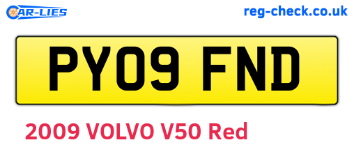 PY09FND are the vehicle registration plates.