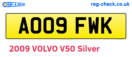 AO09FWK are the vehicle registration plates.
