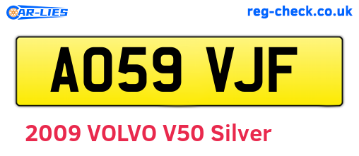AO59VJF are the vehicle registration plates.