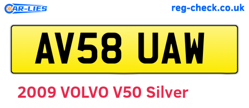 AV58UAW are the vehicle registration plates.