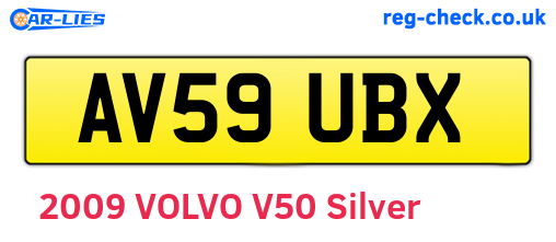 AV59UBX are the vehicle registration plates.