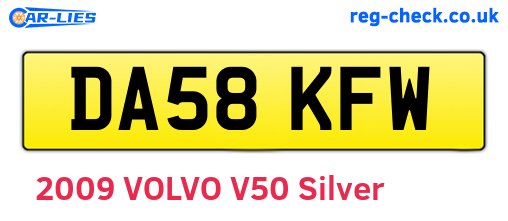 DA58KFW are the vehicle registration plates.