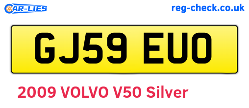 GJ59EUO are the vehicle registration plates.