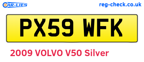PX59WFK are the vehicle registration plates.