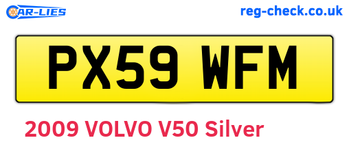 PX59WFM are the vehicle registration plates.
