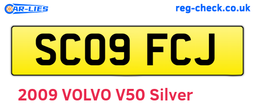 SC09FCJ are the vehicle registration plates.