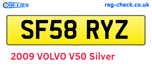 SF58RYZ are the vehicle registration plates.
