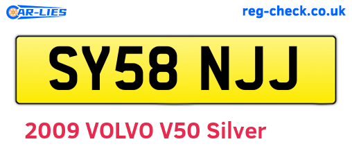 SY58NJJ are the vehicle registration plates.
