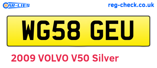 WG58GEU are the vehicle registration plates.