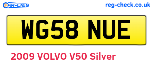 WG58NUE are the vehicle registration plates.