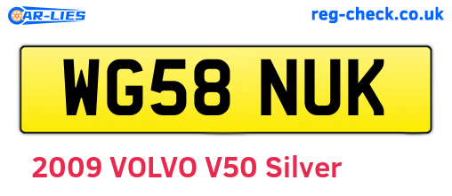 WG58NUK are the vehicle registration plates.