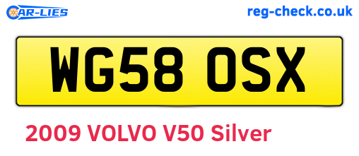 WG58OSX are the vehicle registration plates.