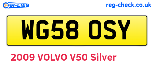 WG58OSY are the vehicle registration plates.