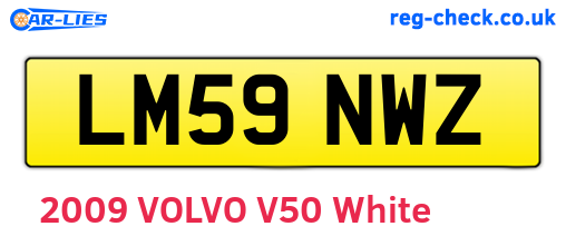 LM59NWZ are the vehicle registration plates.