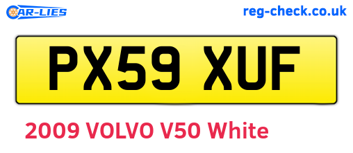 PX59XUF are the vehicle registration plates.