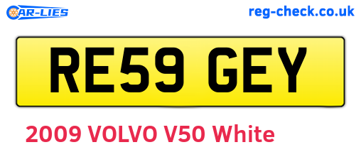 RE59GEY are the vehicle registration plates.