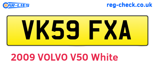 VK59FXA are the vehicle registration plates.