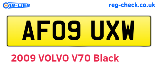 AF09UXW are the vehicle registration plates.