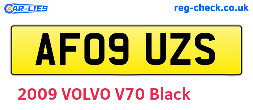 AF09UZS are the vehicle registration plates.