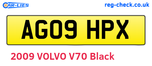 AG09HPX are the vehicle registration plates.