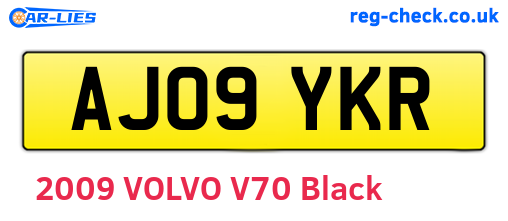 AJ09YKR are the vehicle registration plates.