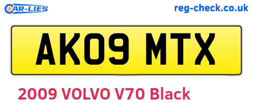 AK09MTX are the vehicle registration plates.