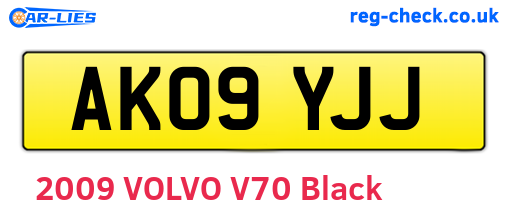 AK09YJJ are the vehicle registration plates.