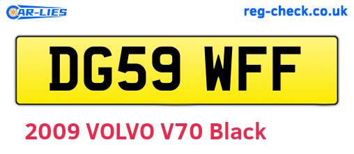 DG59WFF are the vehicle registration plates.