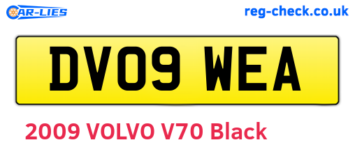 DV09WEA are the vehicle registration plates.