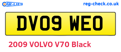 DV09WEO are the vehicle registration plates.