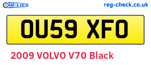 OU59XFO are the vehicle registration plates.