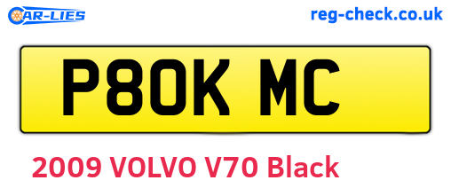 P80KMC are the vehicle registration plates.