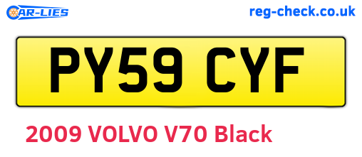 PY59CYF are the vehicle registration plates.