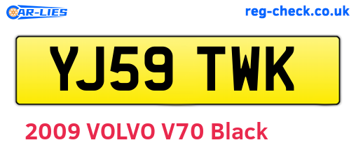 YJ59TWK are the vehicle registration plates.