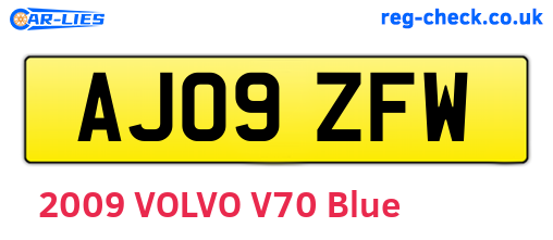 AJ09ZFW are the vehicle registration plates.