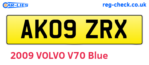 AK09ZRX are the vehicle registration plates.