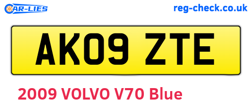 AK09ZTE are the vehicle registration plates.
