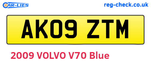 AK09ZTM are the vehicle registration plates.