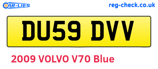 DU59DVV are the vehicle registration plates.