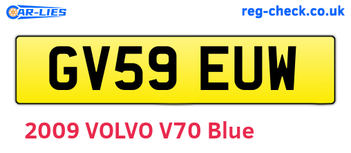 GV59EUW are the vehicle registration plates.
