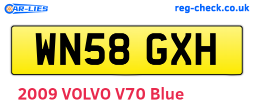 WN58GXH are the vehicle registration plates.