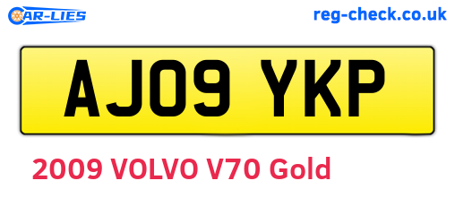 AJ09YKP are the vehicle registration plates.