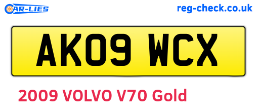 AK09WCX are the vehicle registration plates.