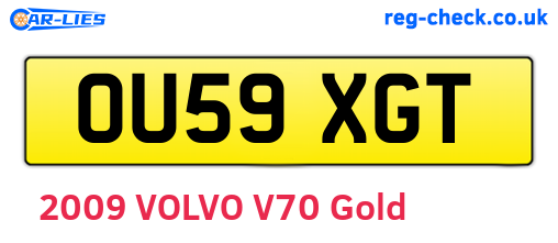 OU59XGT are the vehicle registration plates.