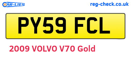 PY59FCL are the vehicle registration plates.