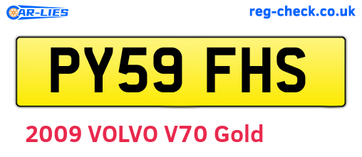 PY59FHS are the vehicle registration plates.