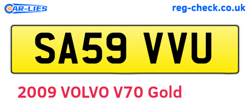 SA59VVU are the vehicle registration plates.