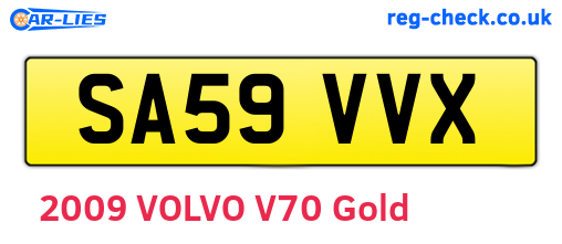 SA59VVX are the vehicle registration plates.