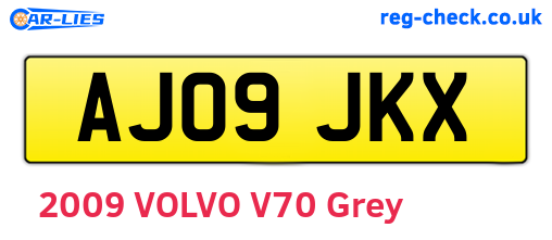 AJ09JKX are the vehicle registration plates.